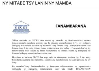 Déclaration du SECES face à la bourde de la porte-parole de la Présidence