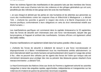 – Press Release – Communiqué du Haut-Commissariat des Nations-Unies aux droits de l’homme – Genève