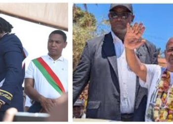 Remise écharpe à Sylvestre MAHAVITATSARA Retour triomphal de Jean-Luc Djavojozara à Diégo